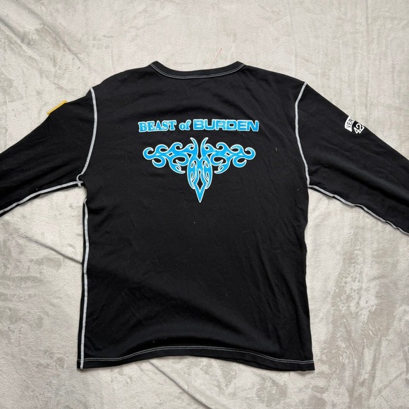 Black Killington Beast of Burden Long Sleeve Shirt Mens M USA Flag Patch - Picture 2 of 9